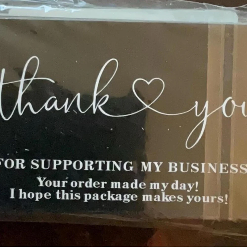 Premium black Thank You Cards and stickers for Business